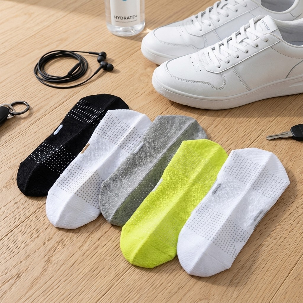 5Pairs Anti-Odor No Show Socks Breathable Low Cut for Running Sports Gym
