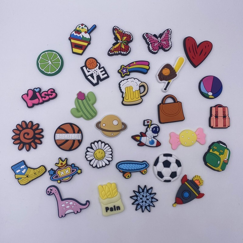 30-120 PCS Random Different Clip Shoe Charms for Shoe Decoration Lovely Cool