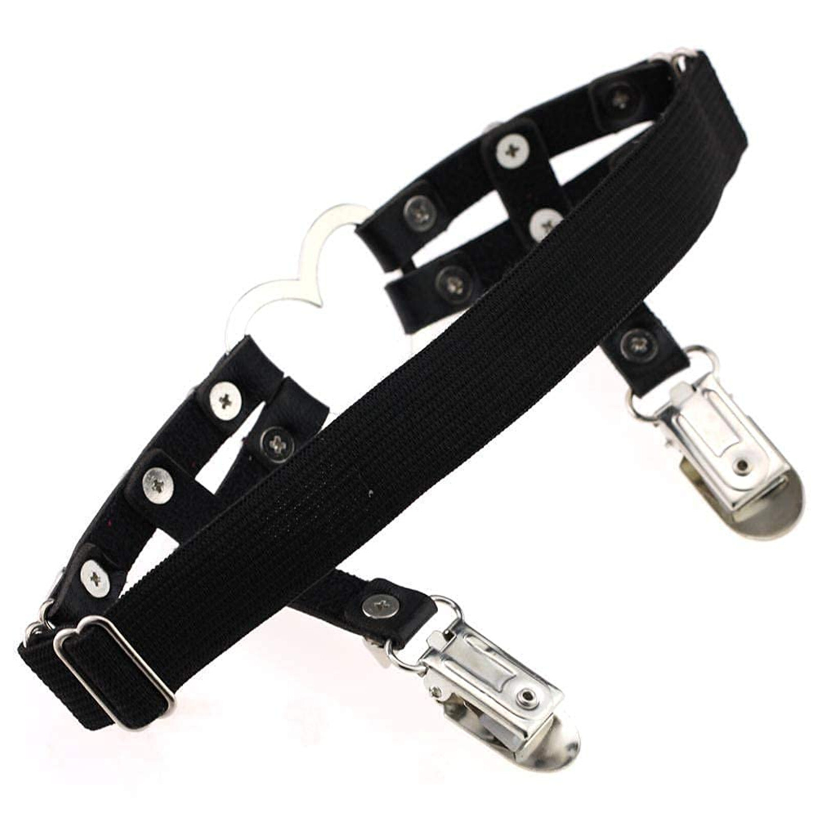 3pcs Women Punk Rivet Leather Thigh Garter Belt & Choker Sockings Suspender Set