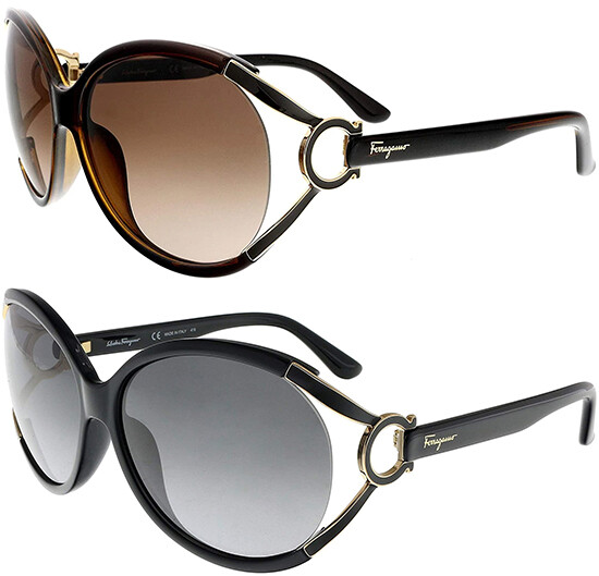 Salvatore Ferragamo Women’s Oval Oversize Sunglasses w/ Gradient Lens – SF600S
