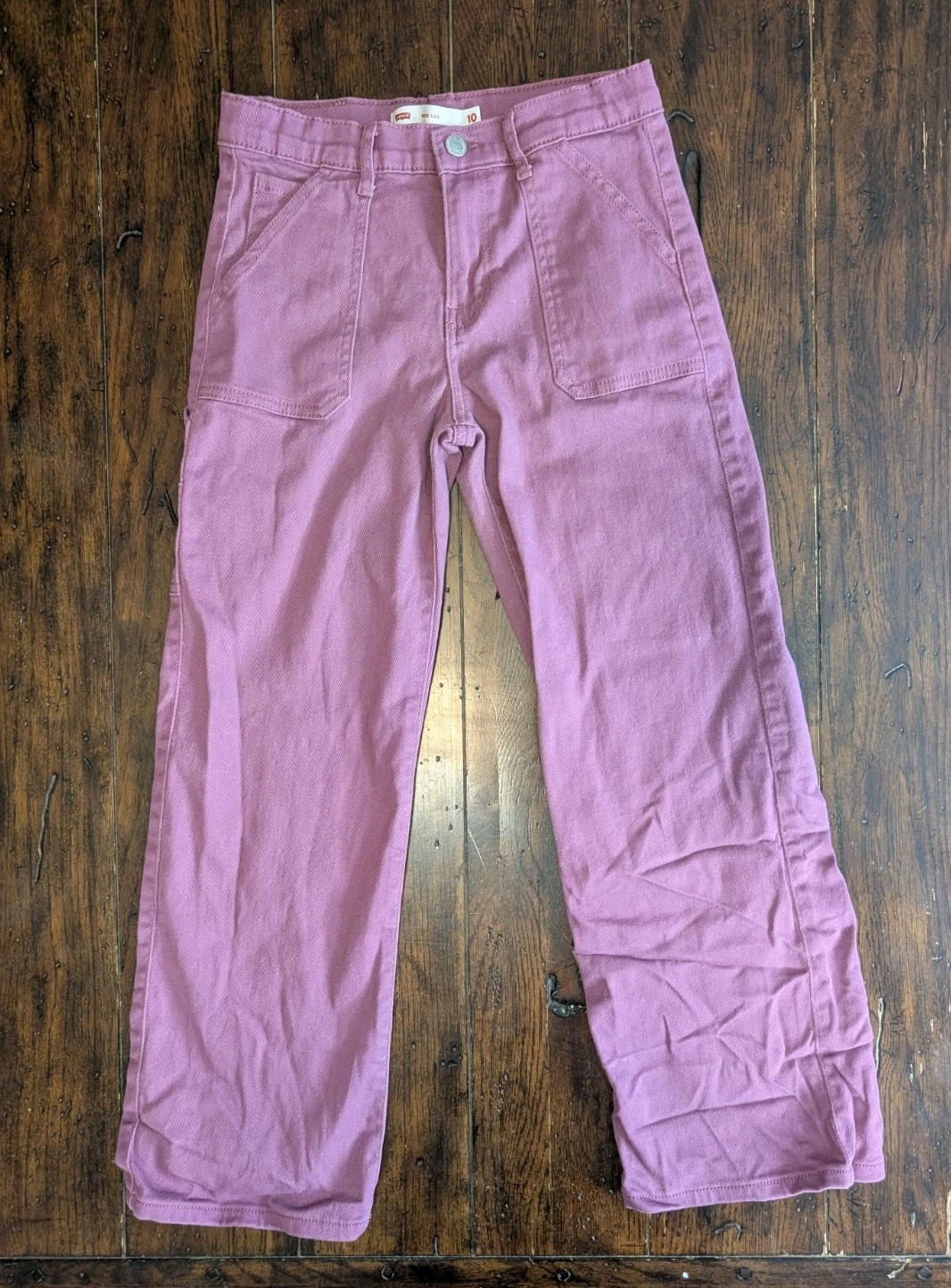 Levi’s Girls 10 Wide Leg Carpenter Pant Pink Grape High Rise Skate Gorpcore Boho