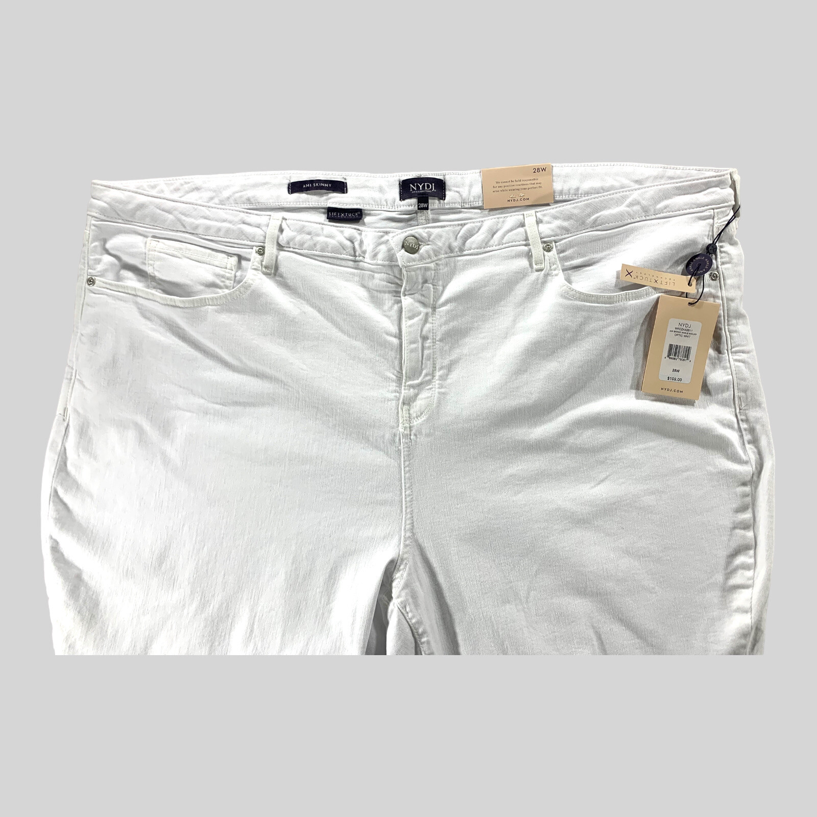 NYDJ Jeans Womens 28 (48×30) Ami Skinny Ankle Cuff Optic White NWT