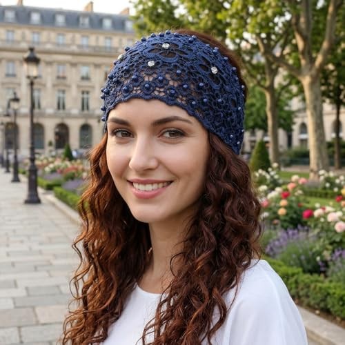 cobee 3 Pcs Elegant Lace Headbands for Women, Wide Boho Head Wrap with
