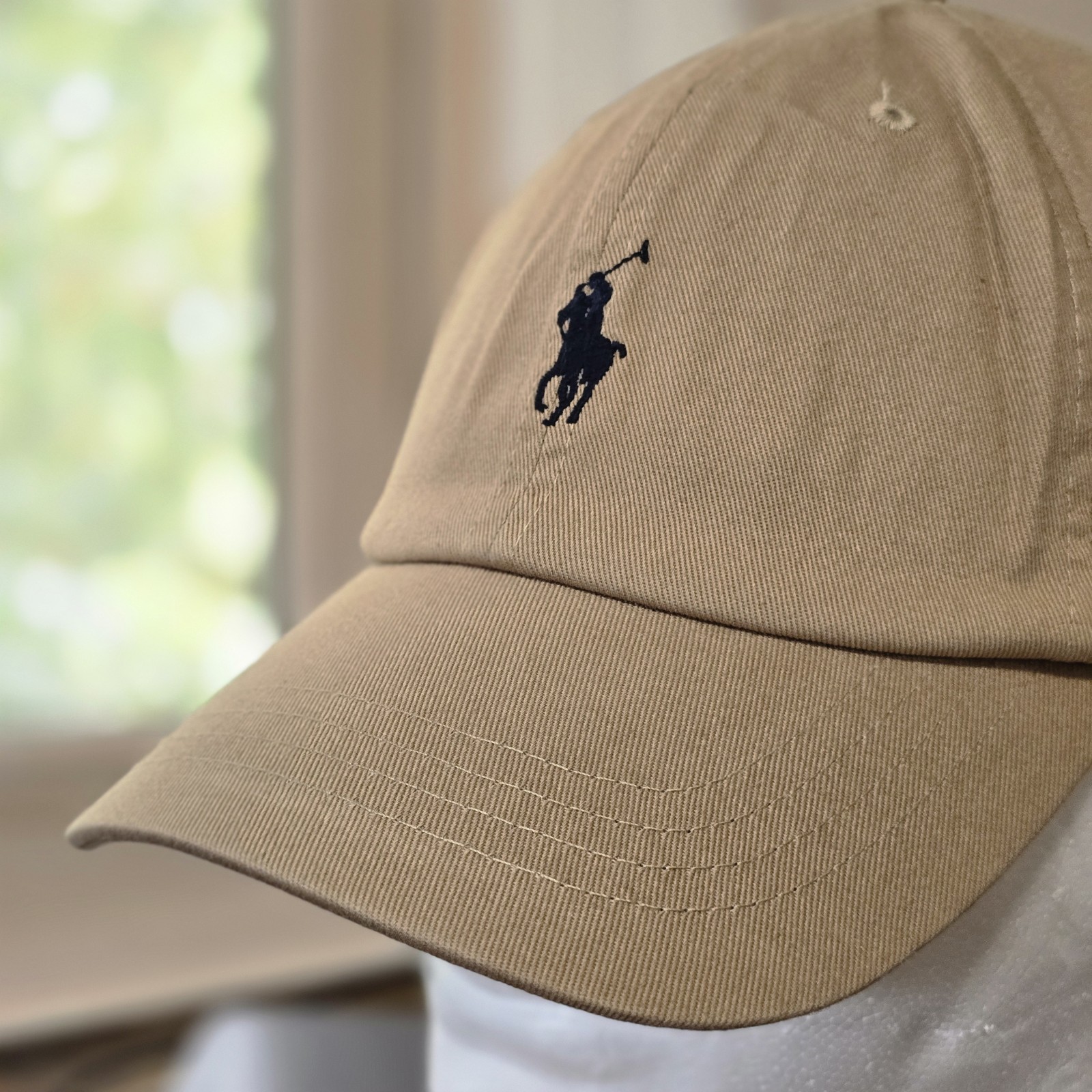 Polo Ralph Lauren Men’s One Size Cotton Chino Adjustable Ball Cap Beige Blue