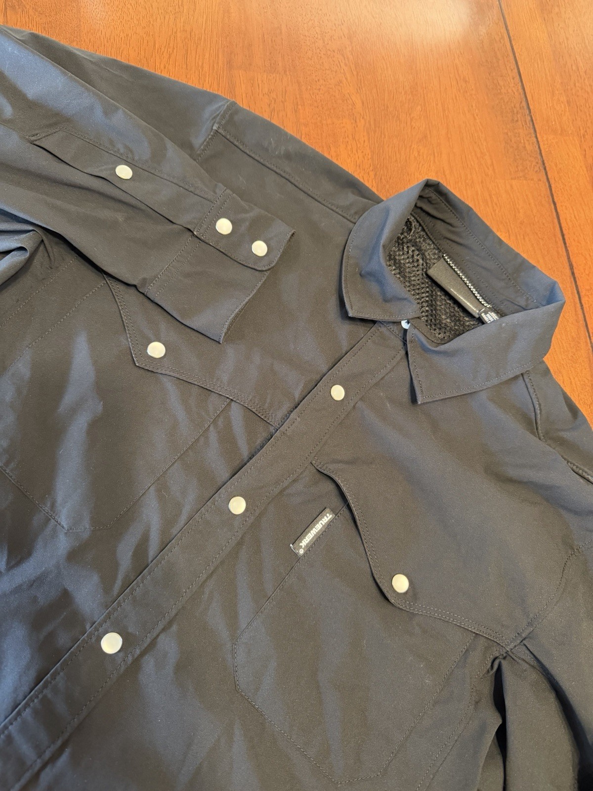 Truewerk Western Cloud Shirt Mens Medium Black Pearl Snap Up Work Performance