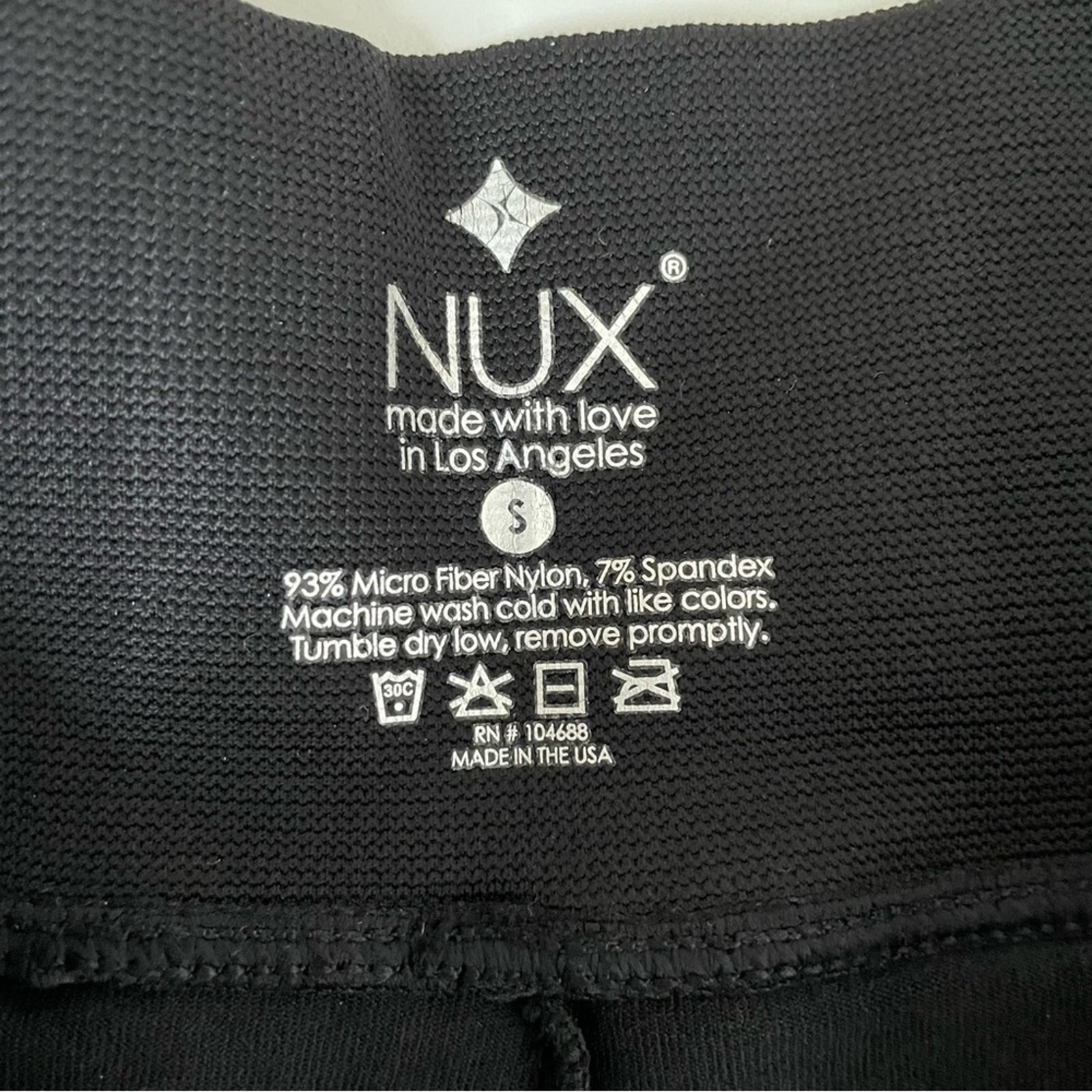 Nux No Noise Moderate Compression Black Leggings Size Small Athleisure Gym