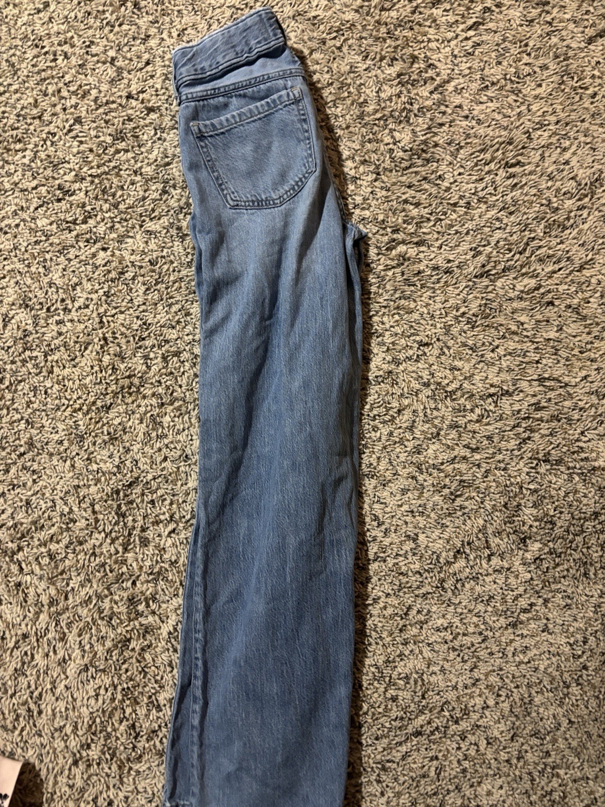 Abercrombie Kids Girls Blue Denim Wide-Leg Jeans 11/12 Embroidered Bow