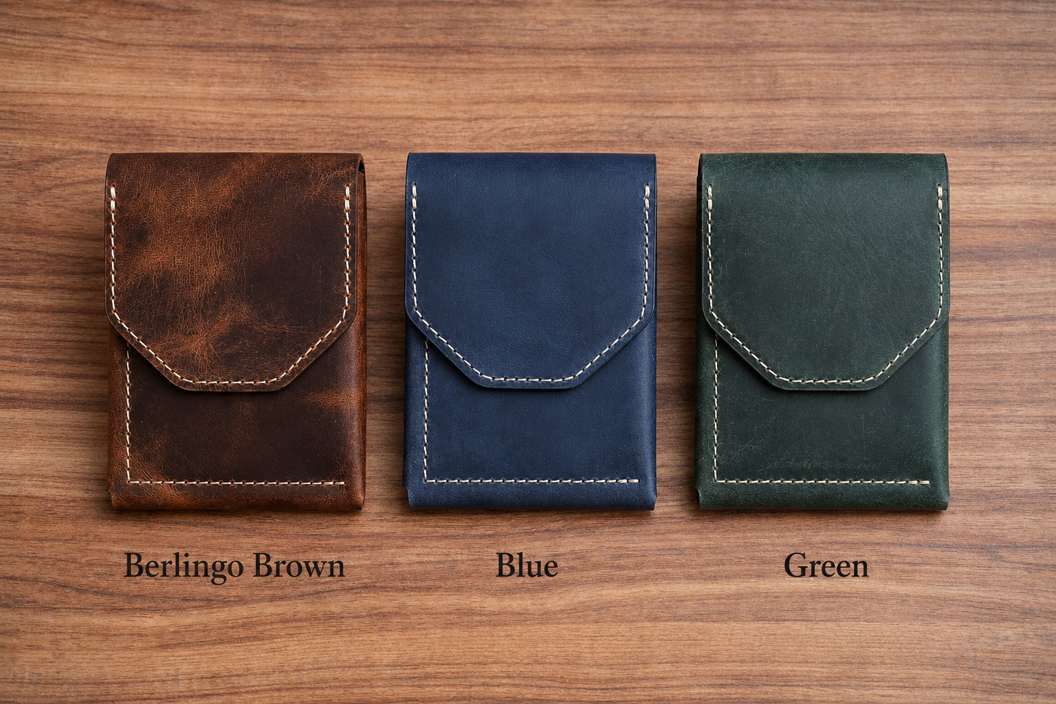 Leather Cash Wallet for Men, Slim Front Pocket Card Holder, Handmade Minimalist