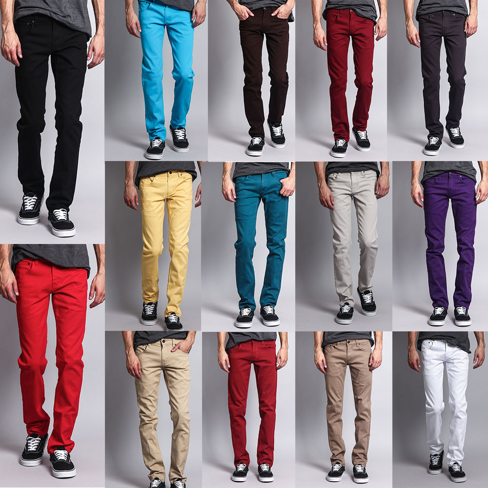 Victorious Men’s Skinny Fit Jeans Stretch Colored Pants DL937 – FREE SHIP