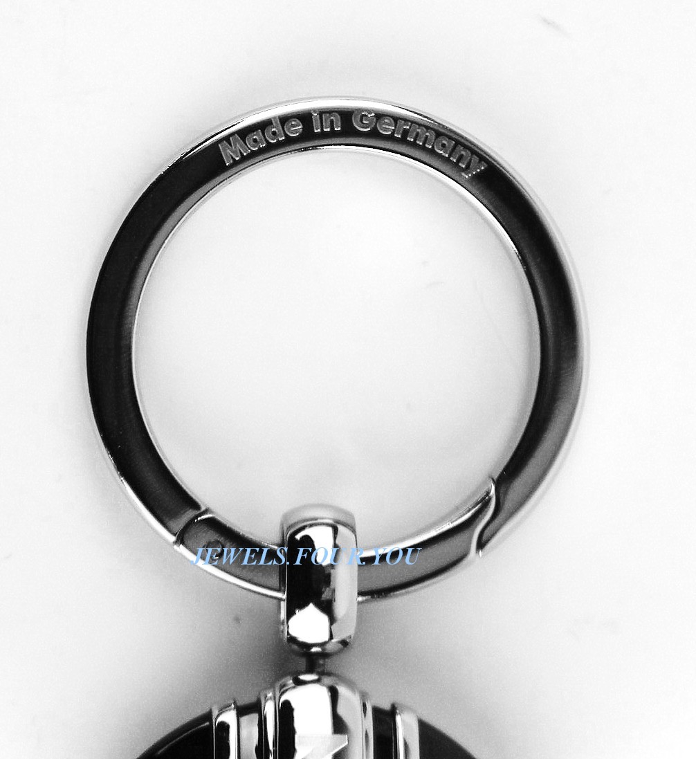 MONTBLANC MEISTERSTUCK PLATINUM PLTD & ONYX KEY RING BLACK 102983 NEW GERMANY