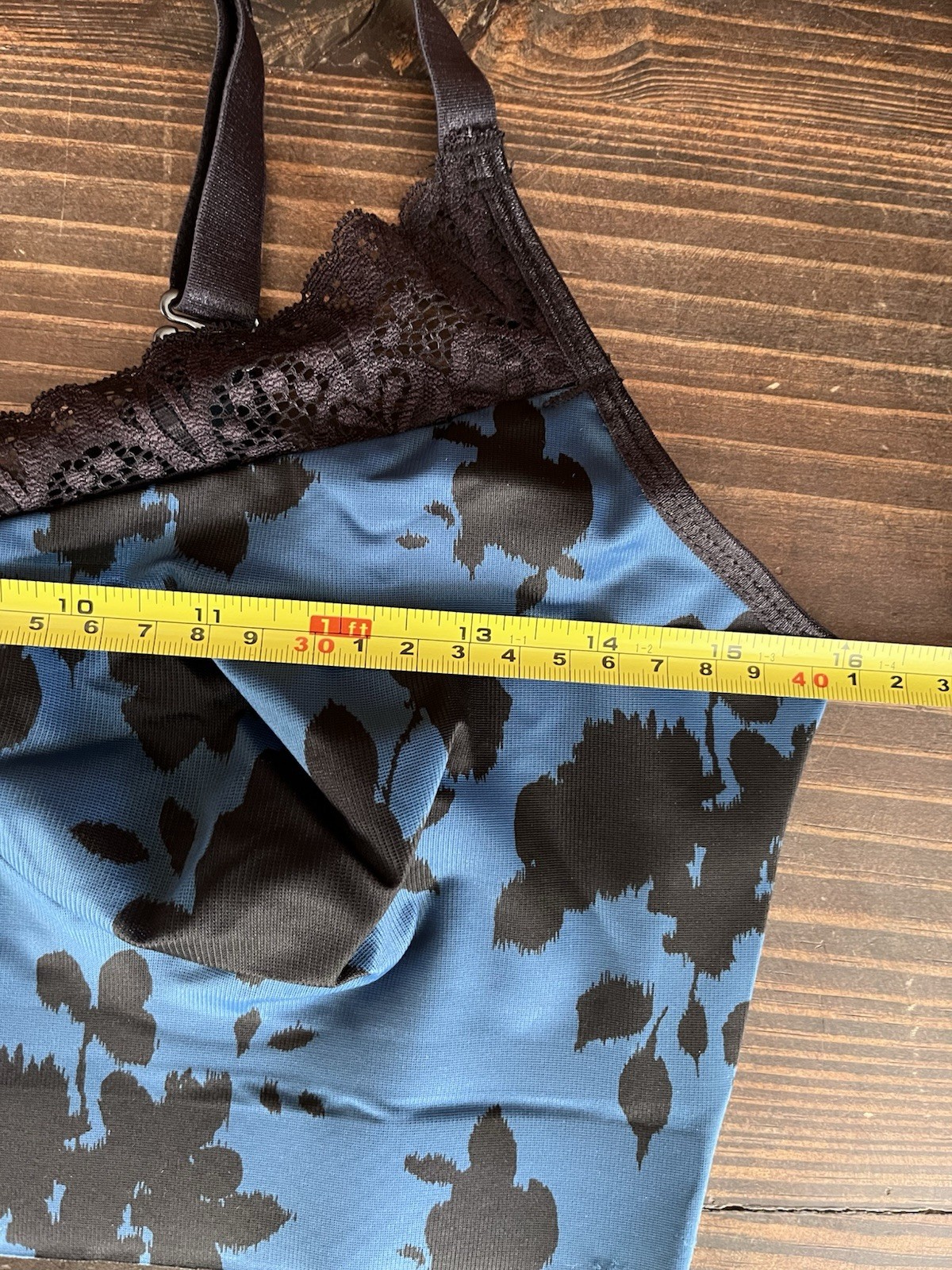 Ruby Ribbon Blue Floral Dana Demiette Heritage Bra (34) Style 1801