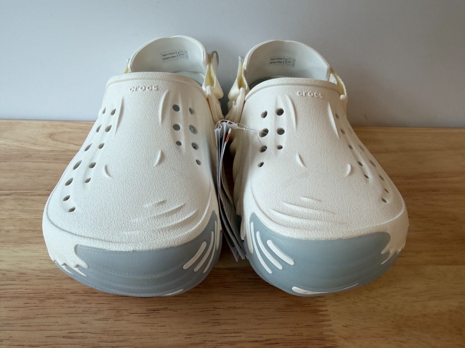 Crocs Echo Icey Ro Clog Bone White Blue Translucent Sole 211458-0WV W8 / M6 NWT