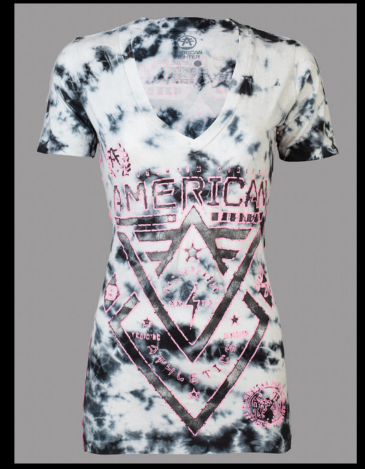 AMERICAN FIGHTER by AFFLICTION Black Tie Dye ALASKAN Short Sleeve Womens T-shirt