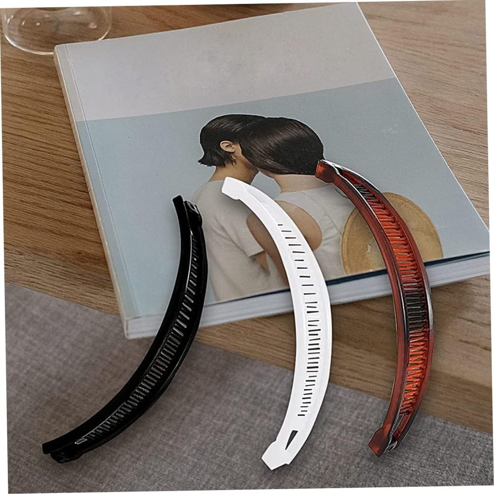 3Pcs Hair Clips Vintage Clincher Combs Banana 1 Count (Pack of 1), Black