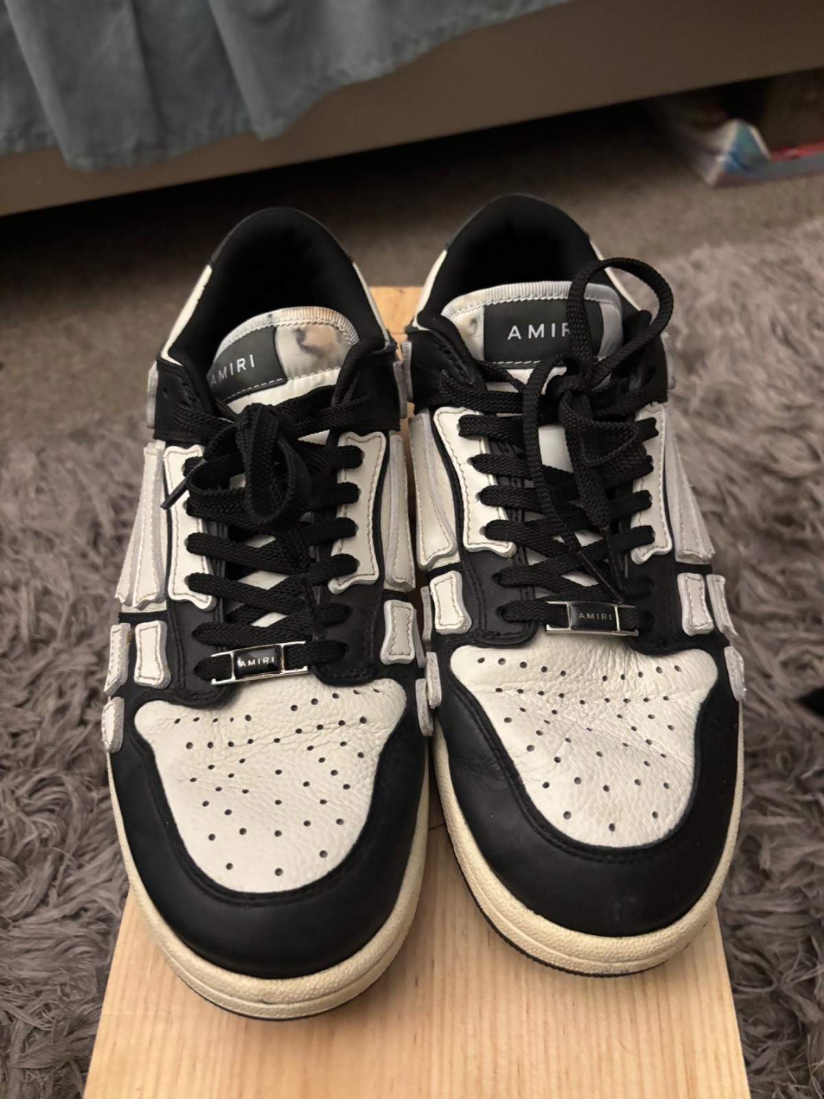 Men’s Amiri Skeleton Sneakers Black/White – Size 42/US 9