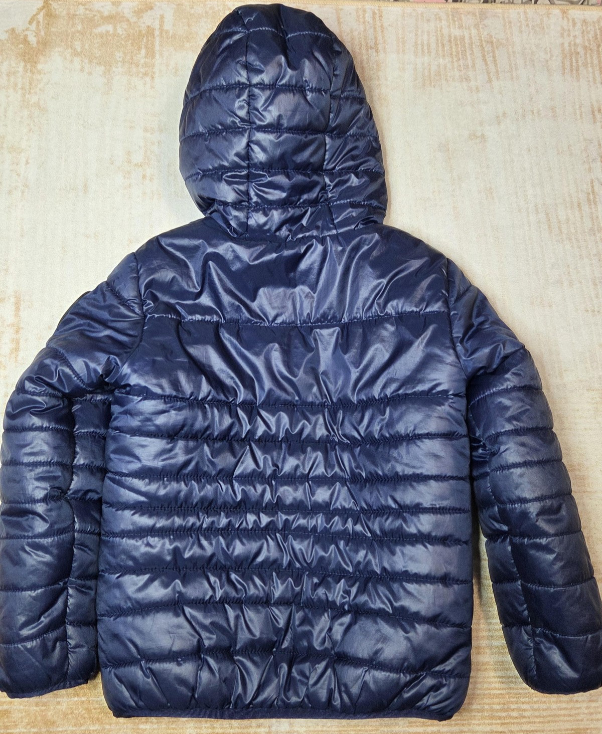 Nike Jacket Kids 6 Blue Hooded Puffer Fleece Lined Insulated Zip Pockets
