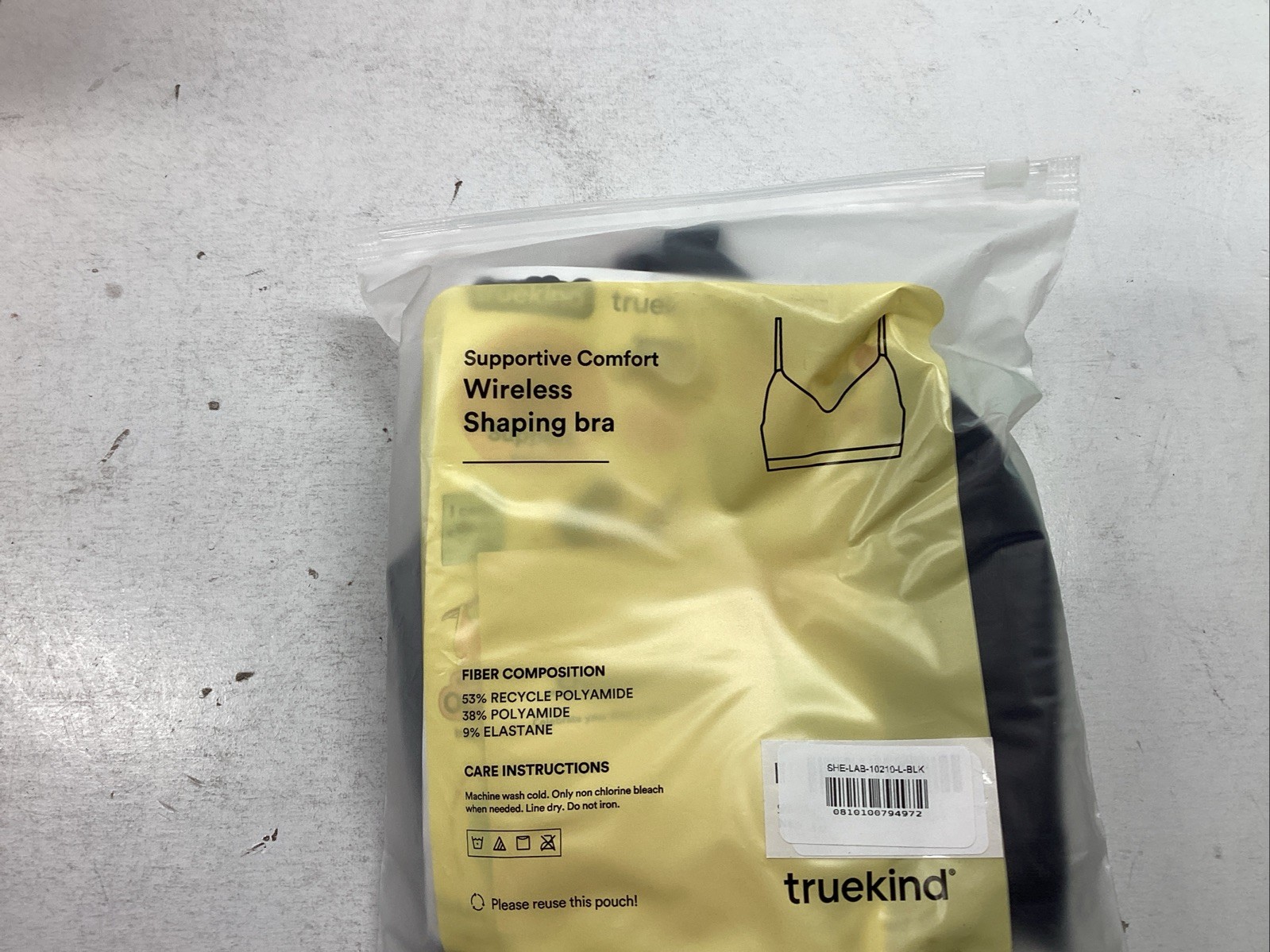 Shapermint Everyday Empower Contour Wireless Bra Large Black