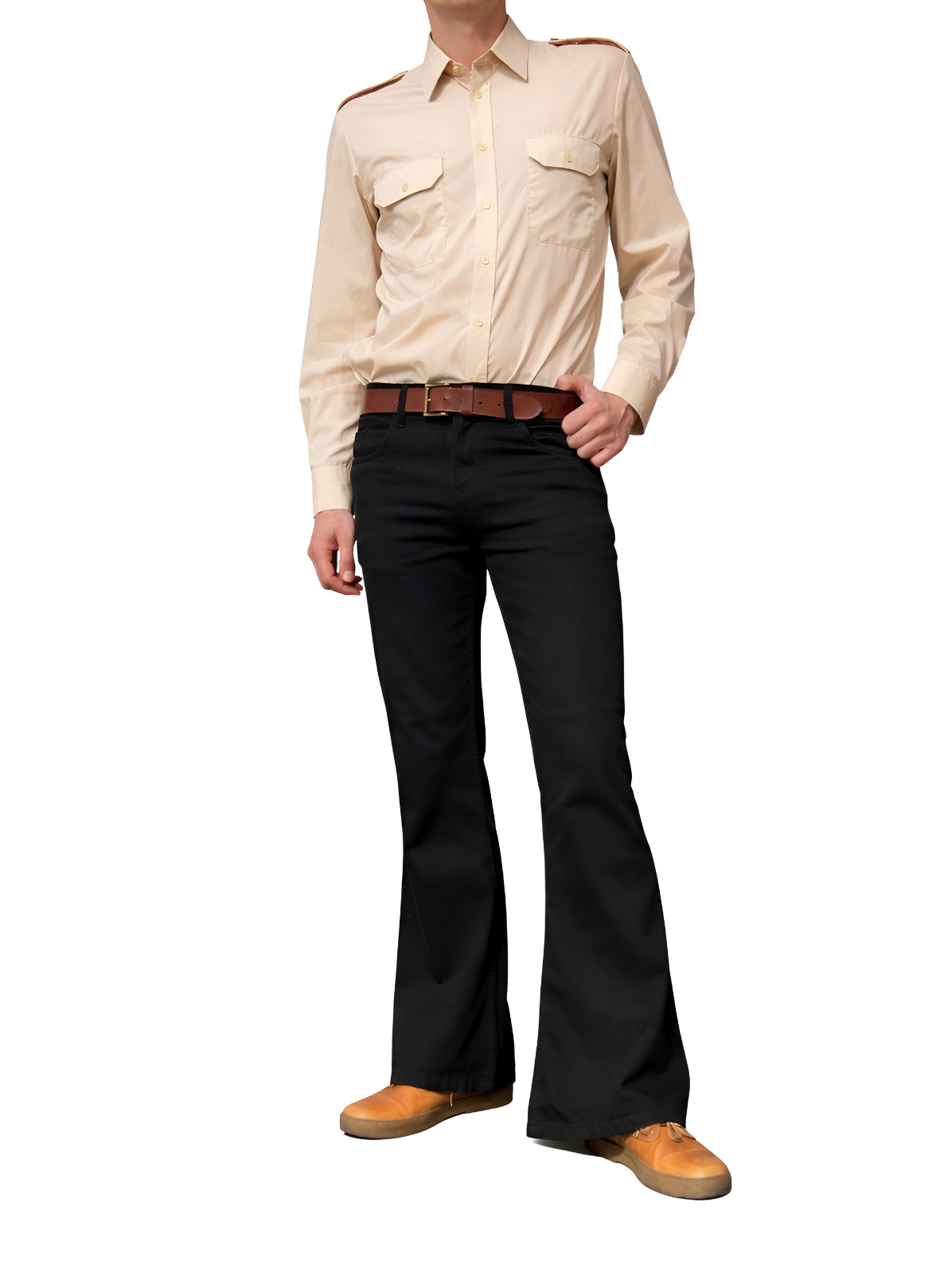 Men’s Bell Bottoms Flared Jeans- Retro Denim Flares – Classic 60s 70s Hippie
