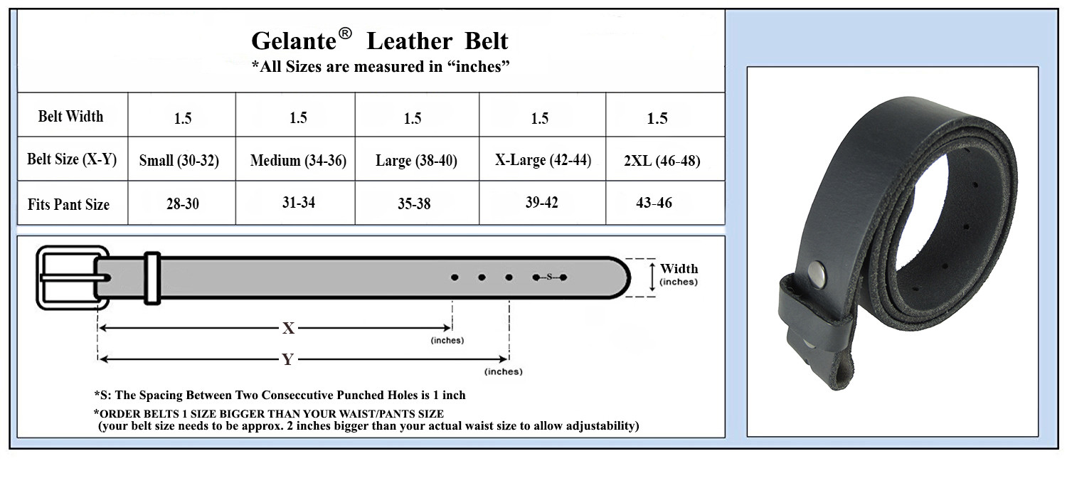 Gelante FULL GRAIN Genuine Leather Belt Strap without Buckle UNISEX BELT