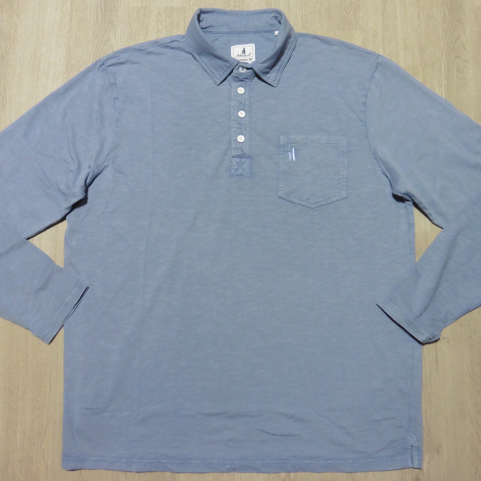 JOHNNIE O Mens COASTAL WASH POLO SHIRT LONG SLEEVE ORIGINAL 4-BUTTON GOLF