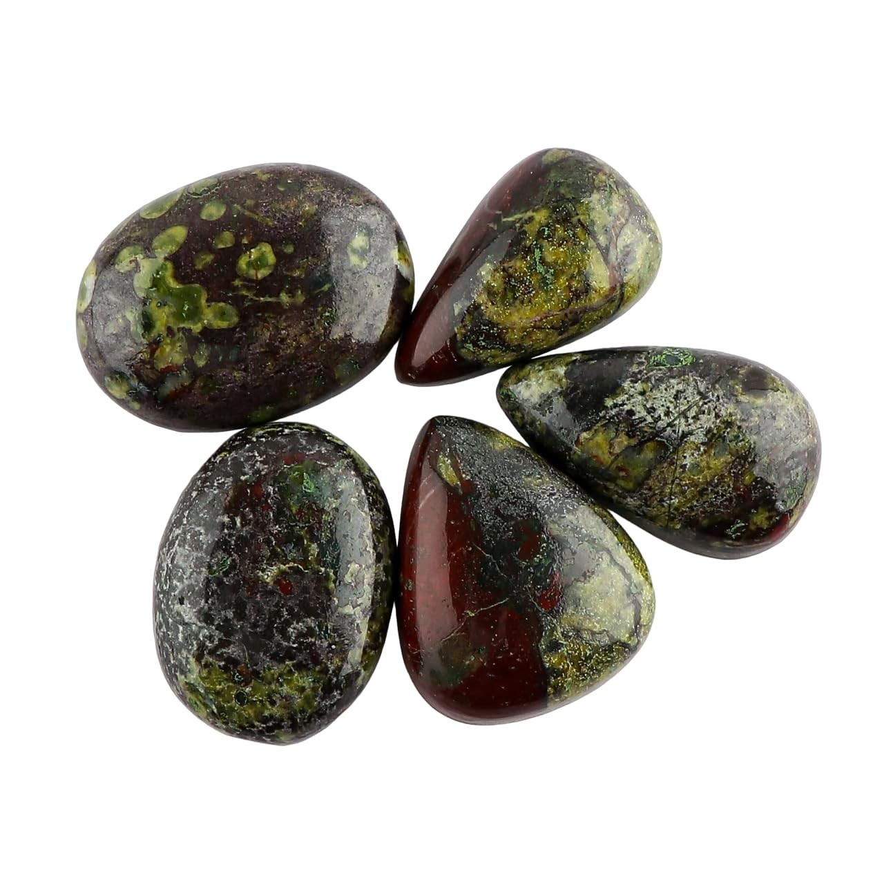 Wholesale 5pcs Natural Dragon Blood Jasper Loose Gemstone Bulk Cabochons Jewe…