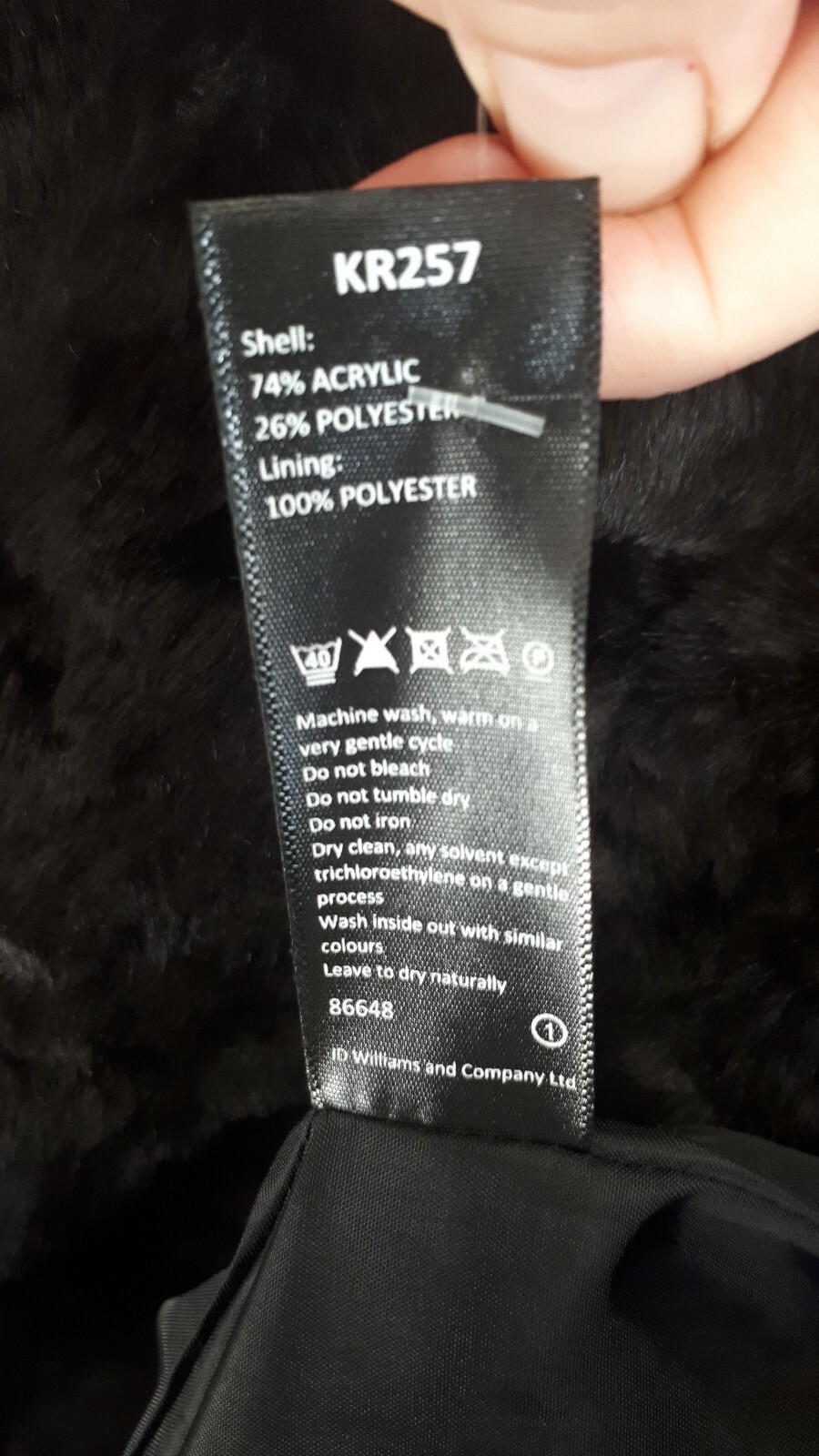BNWT UK16 Black Faux Fur Coat Jacket Vegan Punk Goth RRP £99 Machine Washable