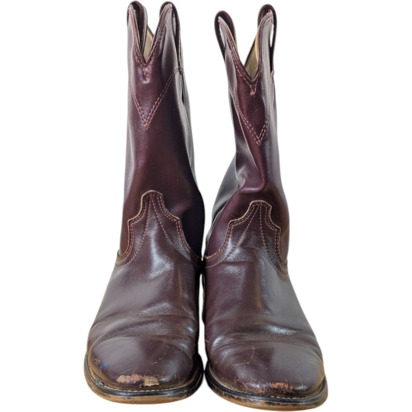 Laredo Cowboy Boots Size 7 D 7D USA Made Burgundy (REPAIRED Flaws)