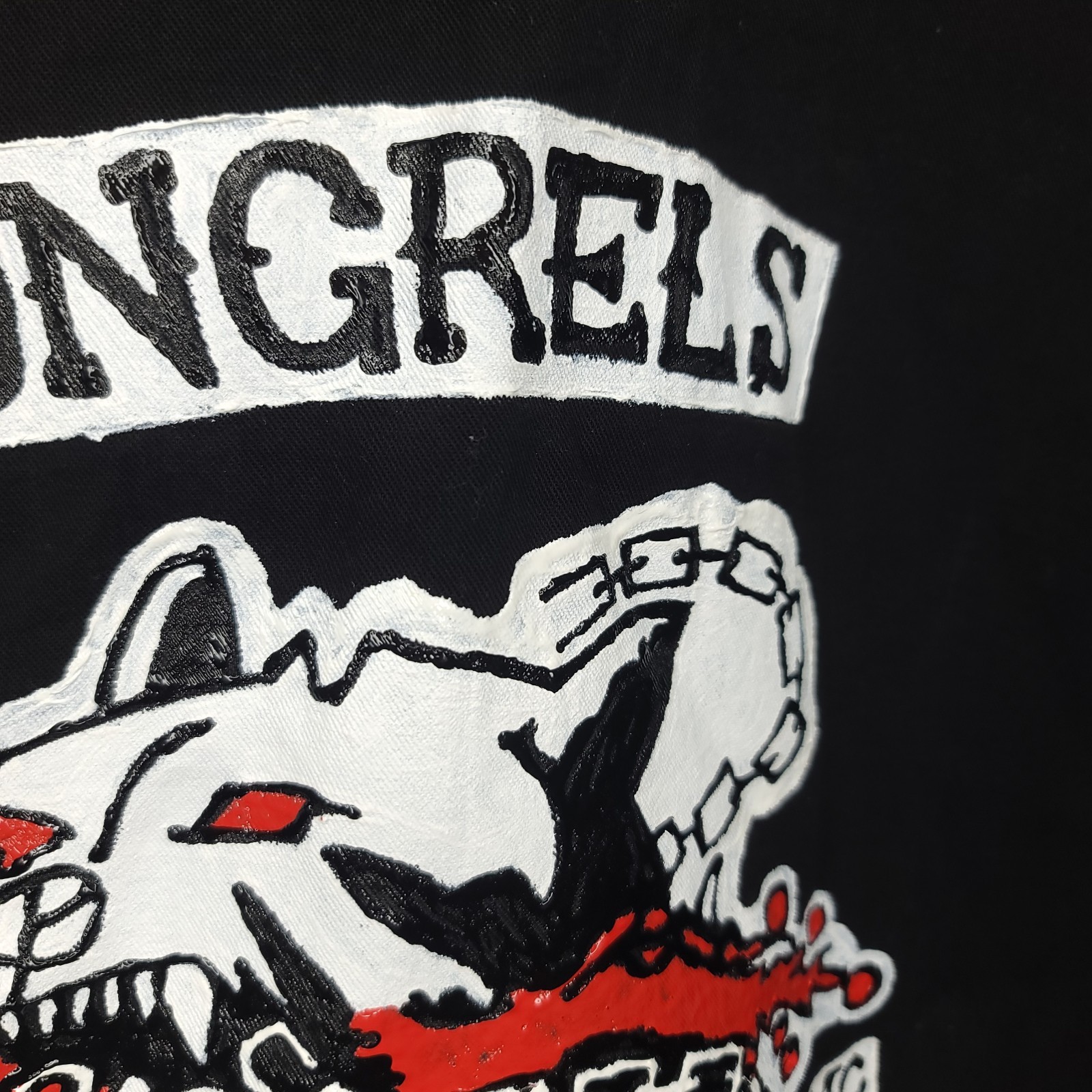Rare Hand Painted Mongrels MC Farewell Original Wrangler Biker Vest Size M