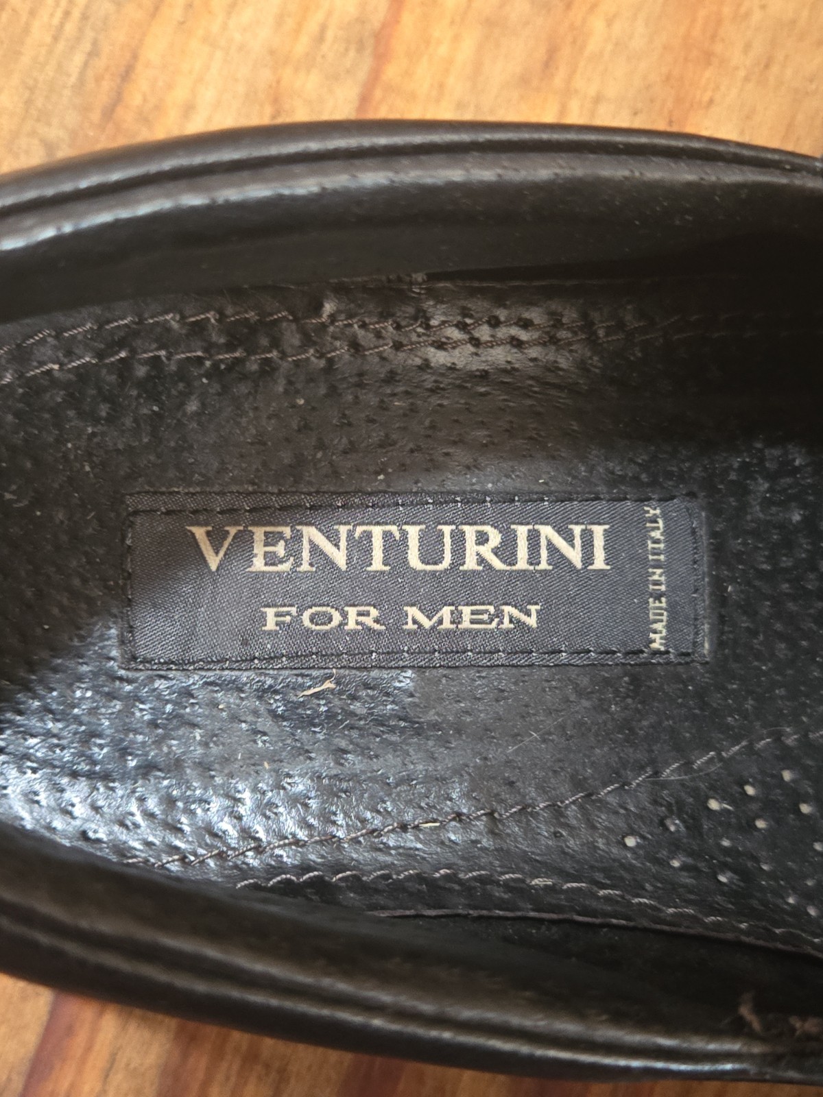Venturini Men’s Sergio Black Leather Dress Shoes Made In Italy Size 10 1/2M