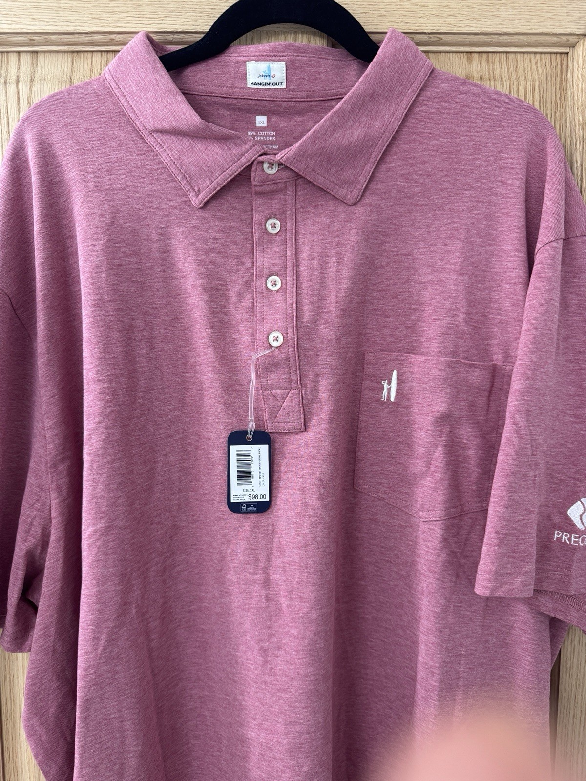 Johnnie-O Hangin’Out Heather Original Cajun Polo Shirt 4XL Golf Logo