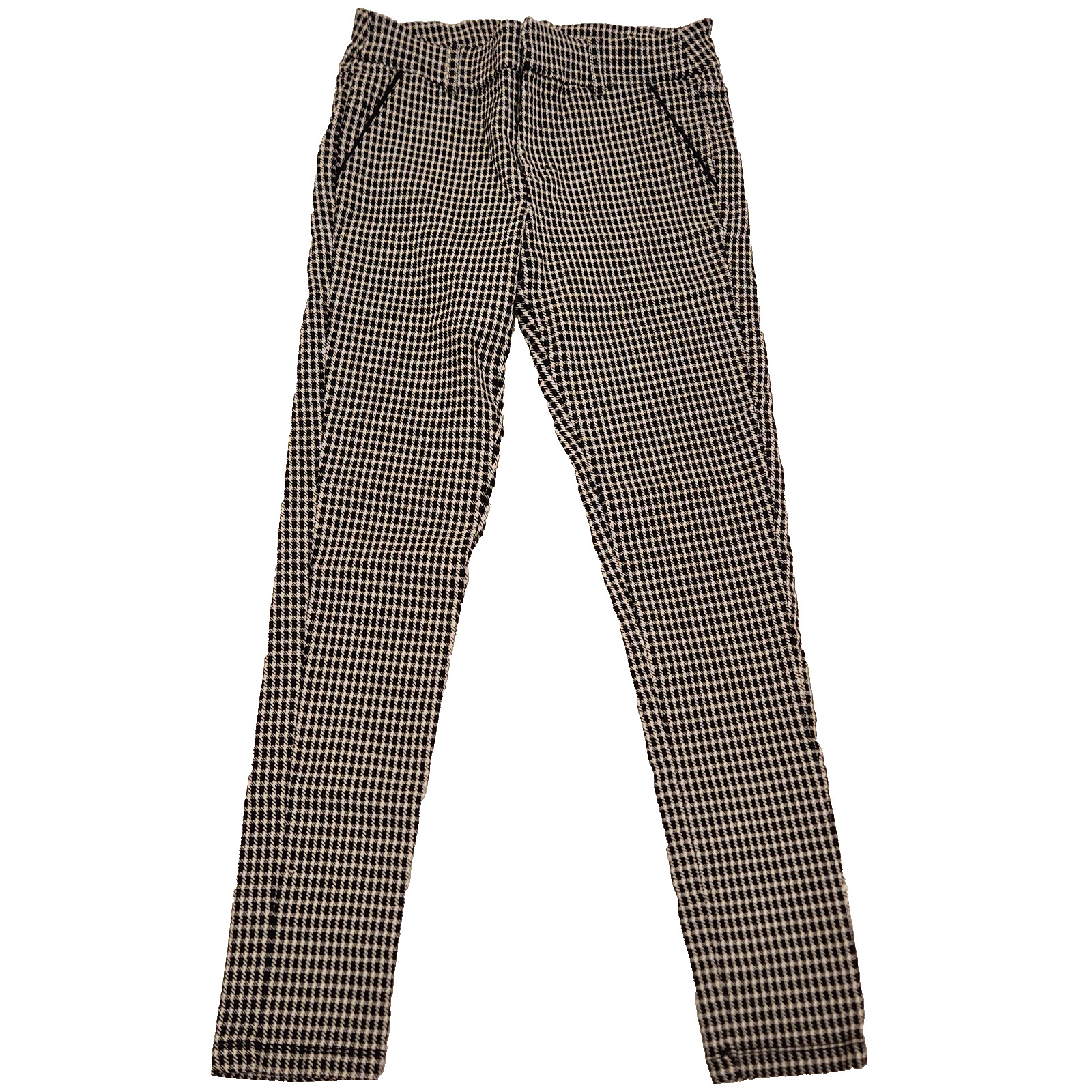 Chocolate USA Pants Women’s Large Black Checkered Stretch Ankle