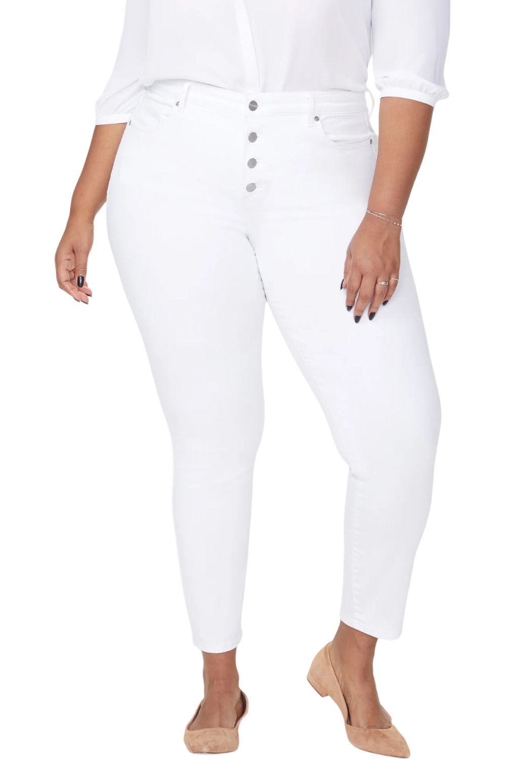 NYDJ Ami Skinny Ankle Jeans Optic White