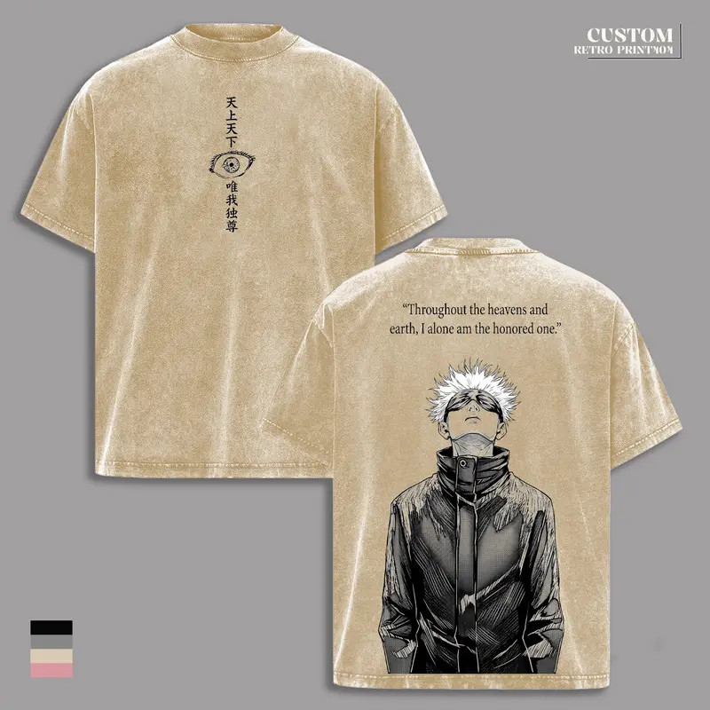 Gojo Satoru Honored One Anime Graphic T-Shirt Six Eyes Vintage Tee