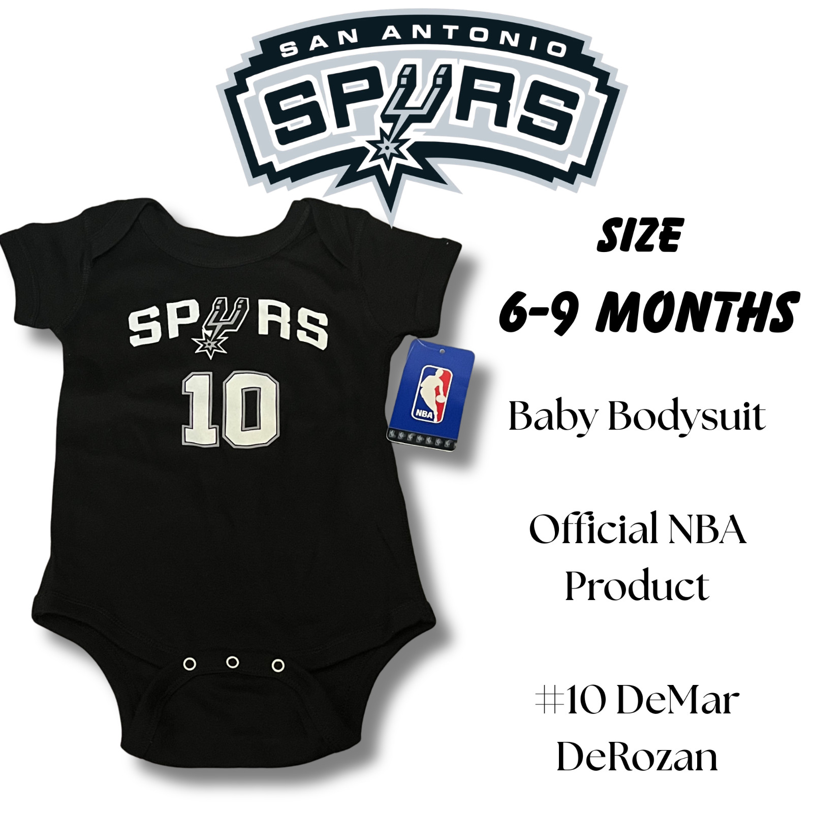 NWT San Antonio Spurs Baby Bodysuit Sizes 6-9 m, 9-12 m, & 12-18 m – Spurs Fans!