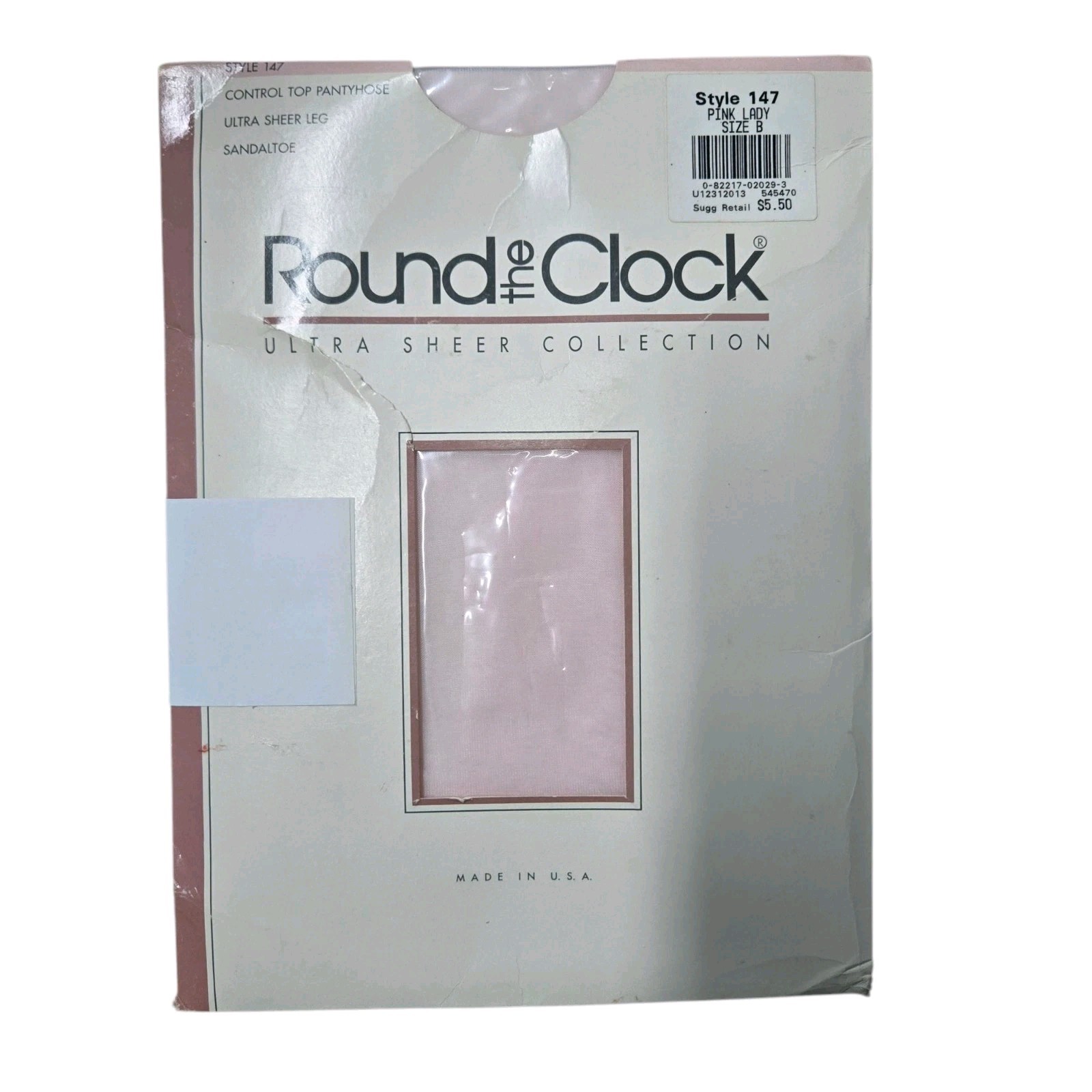 Round The Clock VTG Pantyhose Size B Pink Lady Style 147 Ultra Sheer Collection