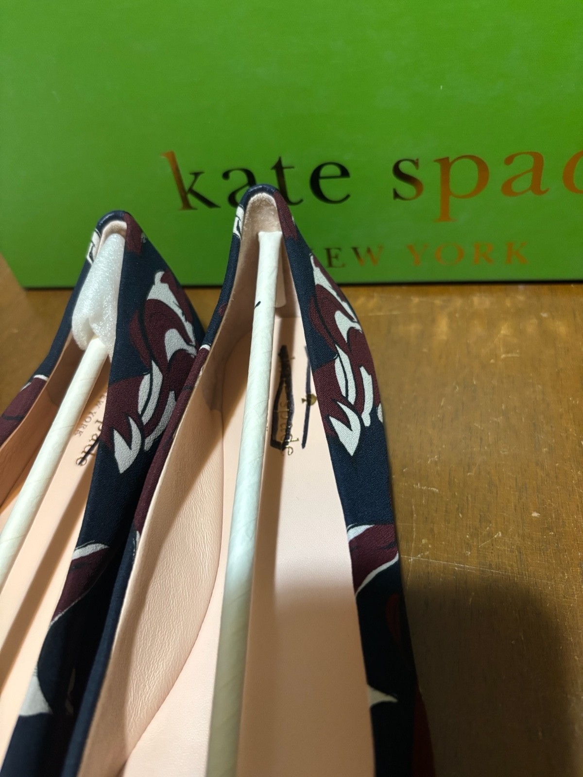 Kate Spade New York Elen Fox Glen Fabric Flats with Bow Navy Women Size 8,8.5,9
