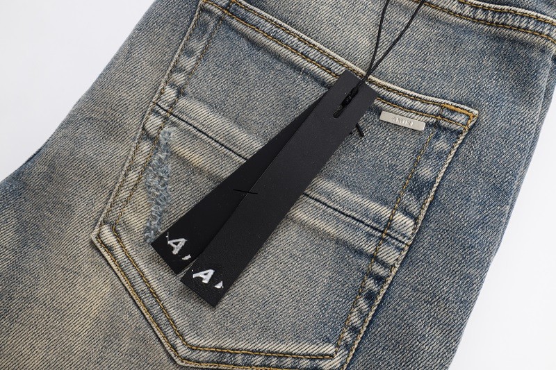 Men’s Ripped Elastic Slim fit Jeans, Retro Classic High Quality Gray Blue Pants