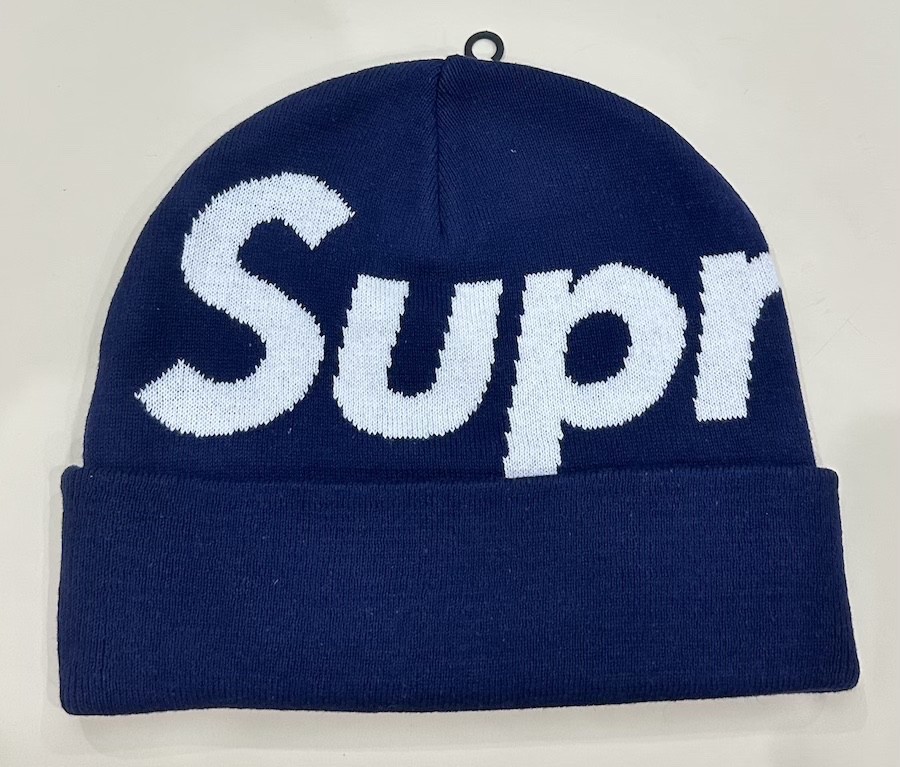 NEW IN BAG Supreme Box Big Logo Navy Blue Beanie FW22