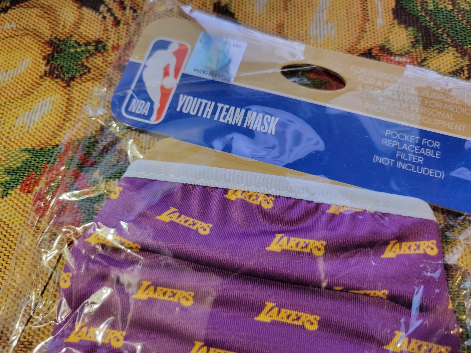 LA Lakers Washable Face Masks 2 Pack NEW NBA Youth Size Team Mask