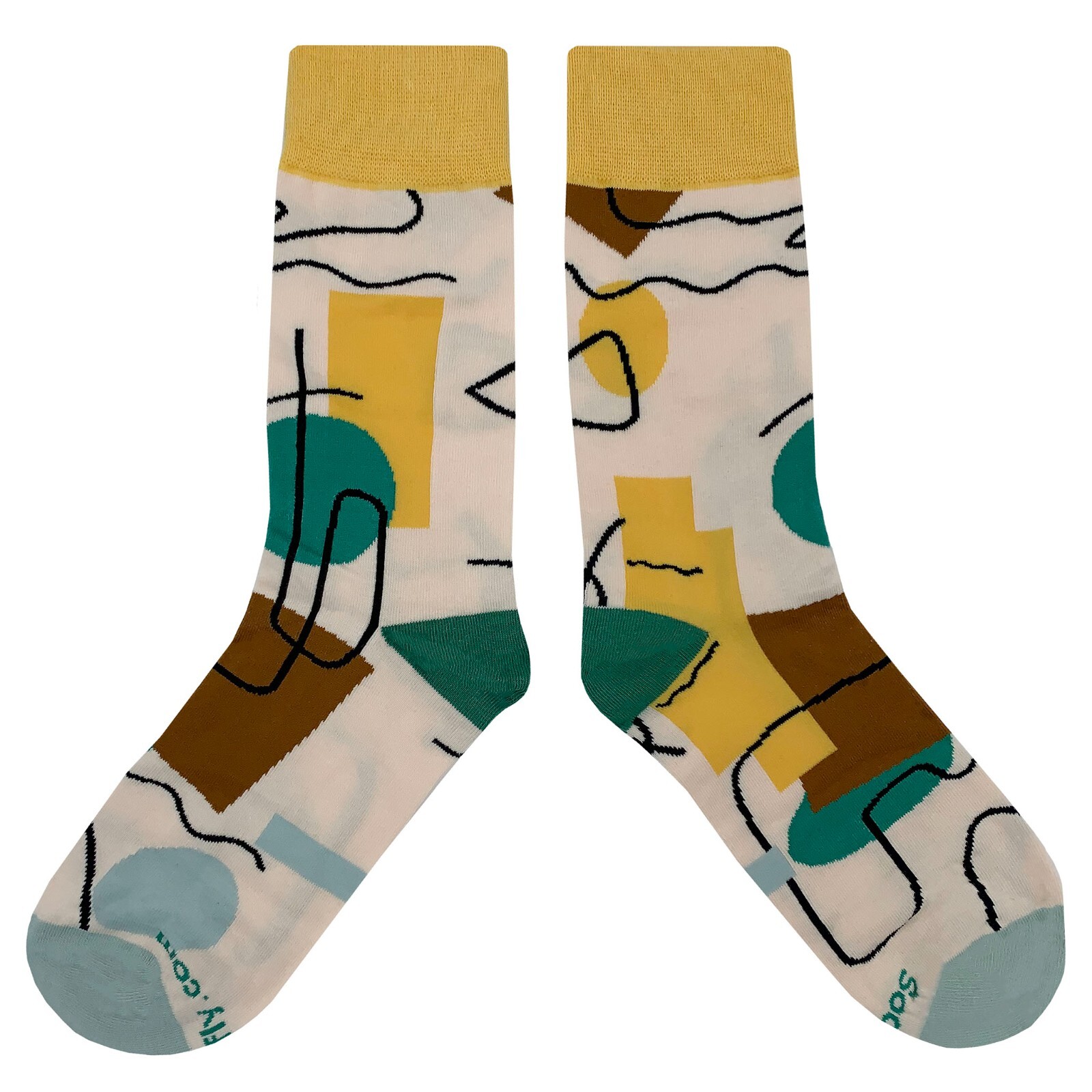 NWT Line Abstraction Dress Socks Novelty Men 8-12 Multicolor Crazy Fun Sockfly