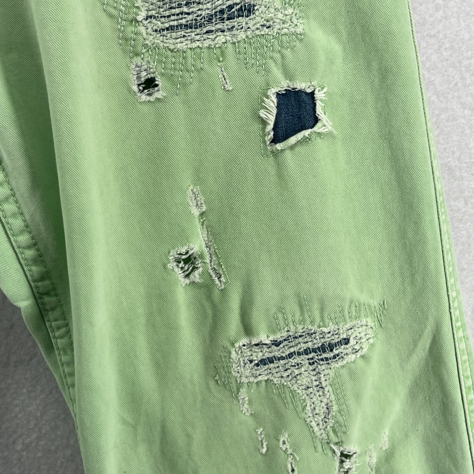 TRUE RELIGION Jeans Men 31 Roman Phoenix Distressed Patchwork Denim Cotton Green