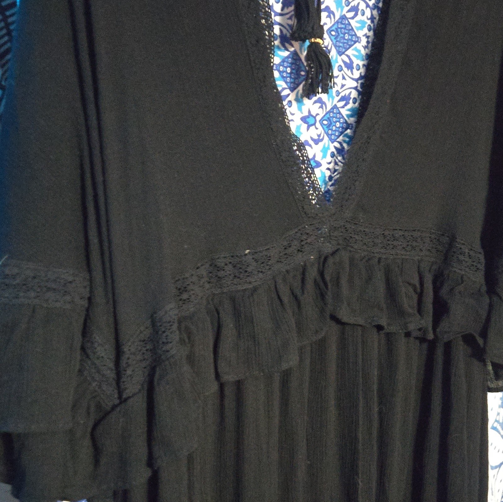 Free People Paradiso Flowing Maxi Dress In Black XS Boho Hippy Hippie Fairy