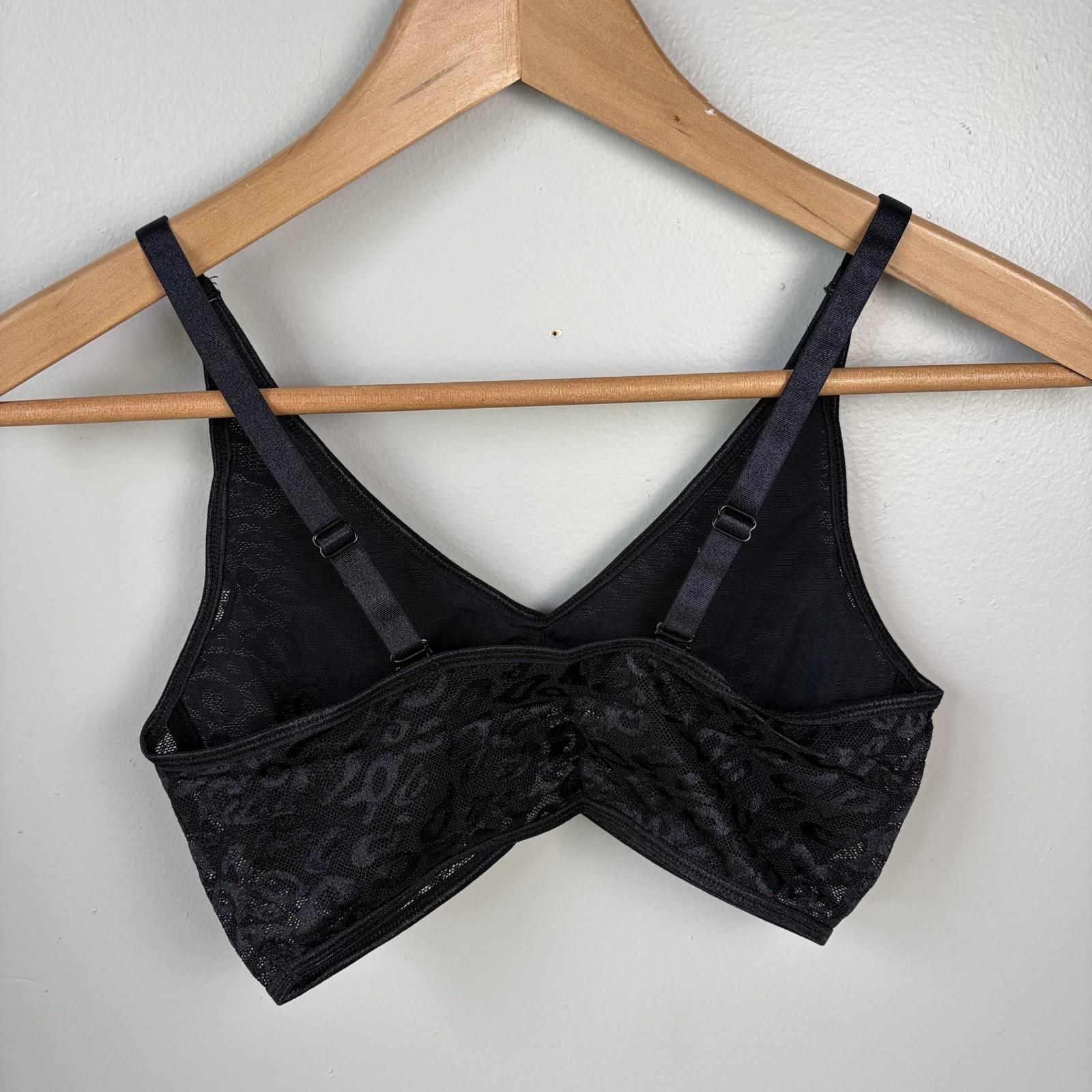 NEW- Ruby Ribbon Allure Sheer Demiette Bra Womens Black Size 32 Lace Cheetah