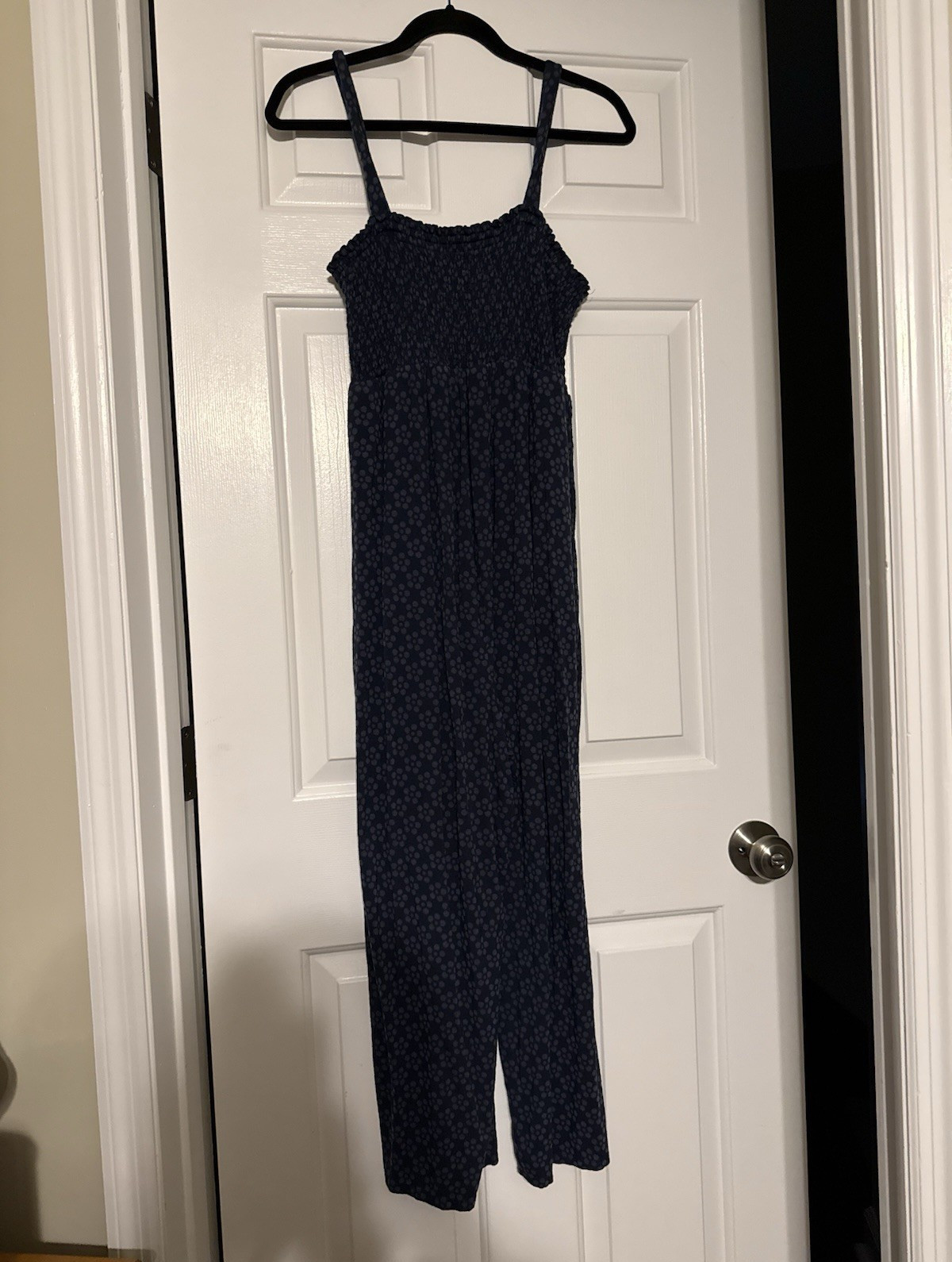 Isabel Maternity Smocked Wide Leg Jumpsuit Medium