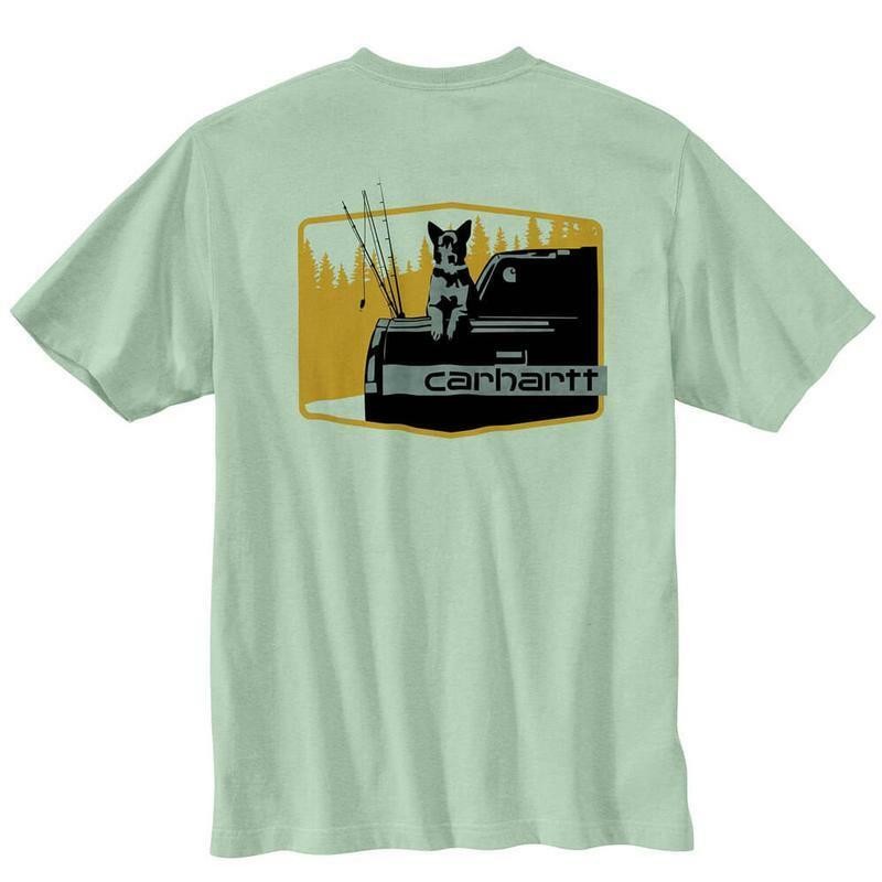 Carhartt Loose Fit Short Sleeve Dog Graphic T-Shirt Jade Heather 105716 Large