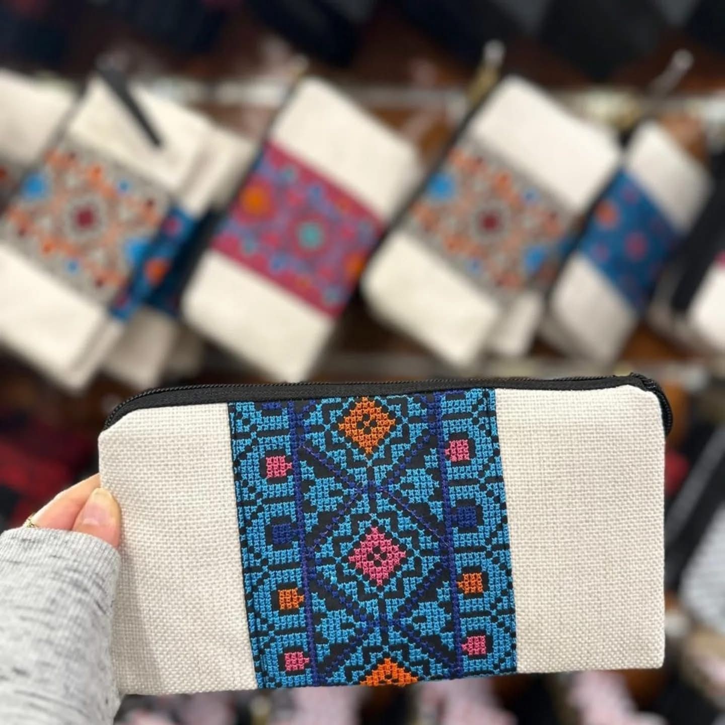 JORDANIAN Embroidered cosmetic bag traditional middle eastren pouch