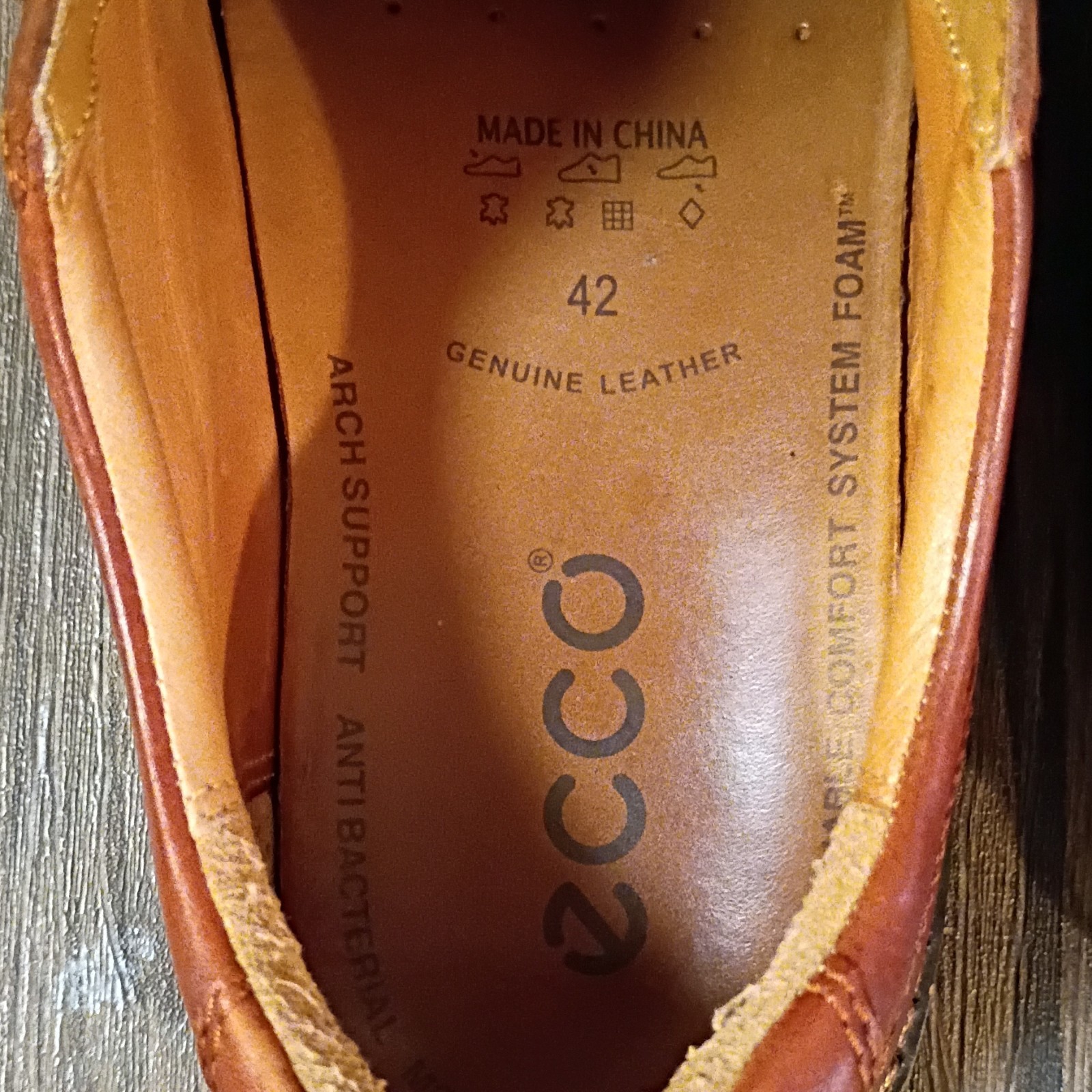 ECCO Shoes Mens 9.0 Brown Leather Derby Oxford Lace-Up Dress Comfort Classic