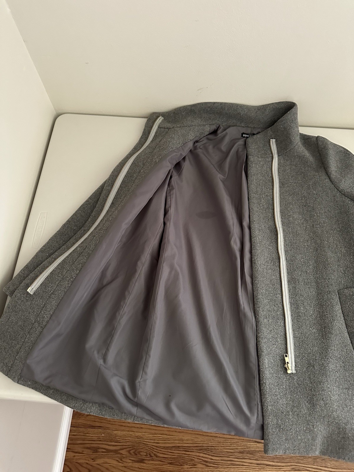 J.Crew Mercantile City Gray Wool Blend Coat Womens Size 6 Funnel Neck Capsule