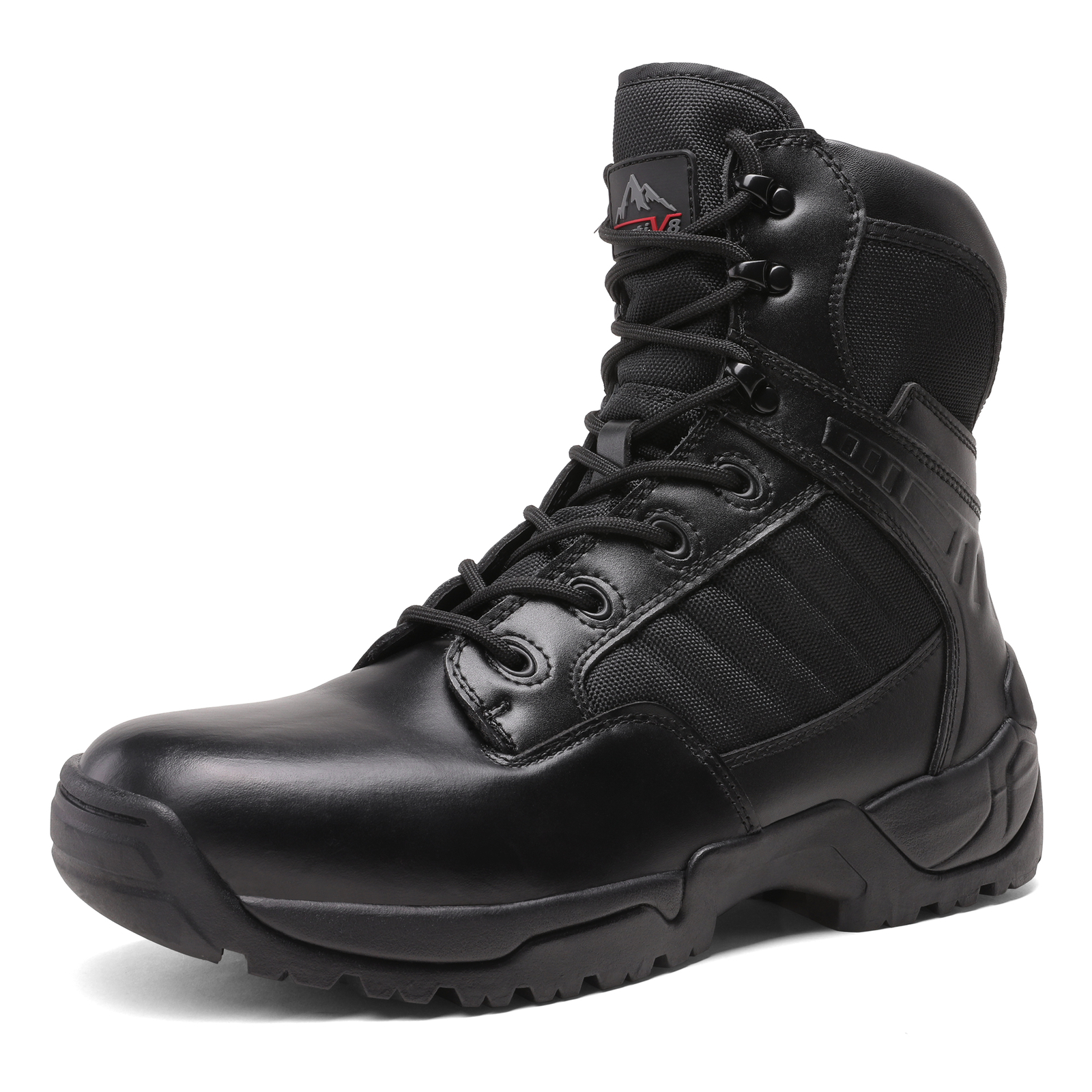 NORTIV8 Men’s Military Tactical Work Boots Side Zipper Hiking Combat Boots Shoes
