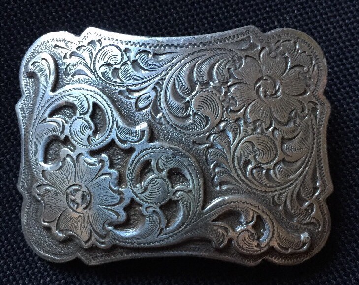 Southwestern Floral Design Small Cowboy /Cowgirl Belt Buckle USA Seller Get Fast